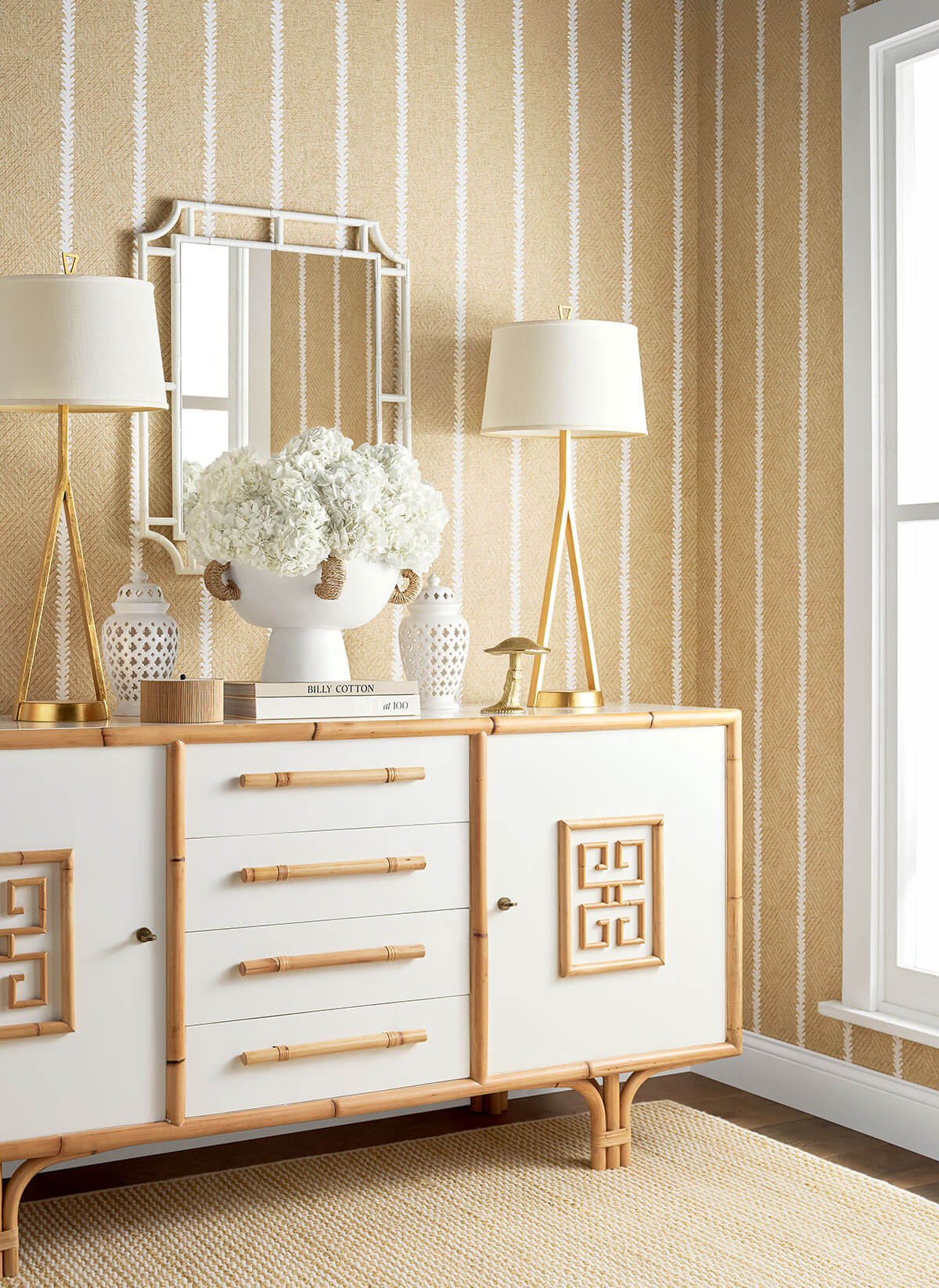 Thibaut Islander Barrier Weave Wallpaper - Wheat