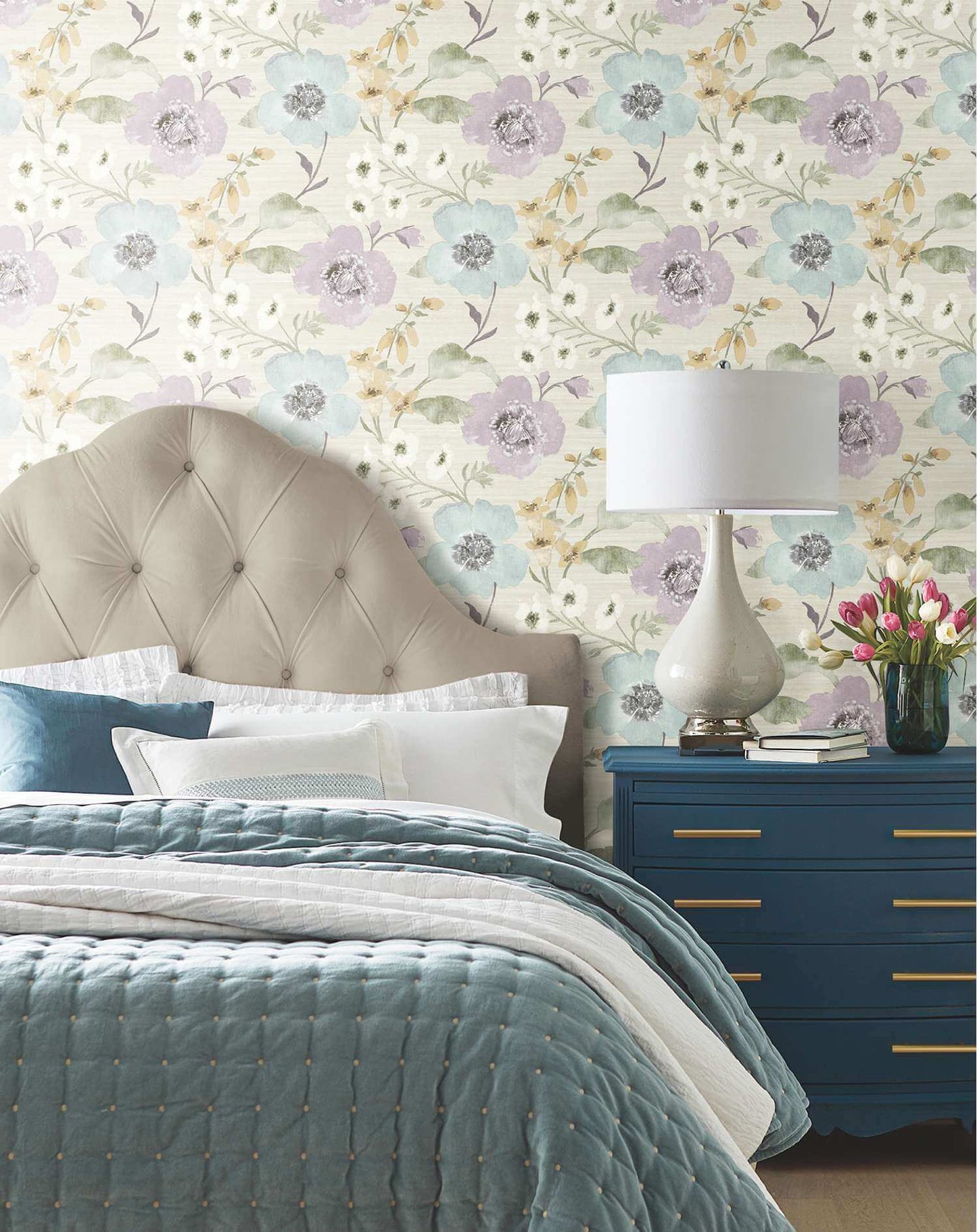 Antonina Vella Layered Luxe Evelyn Wallpaper Sample - Lavender
