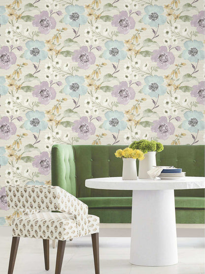 Antonina Vella Layered Luxe Evelyn Wallpaper Sample - Lavender