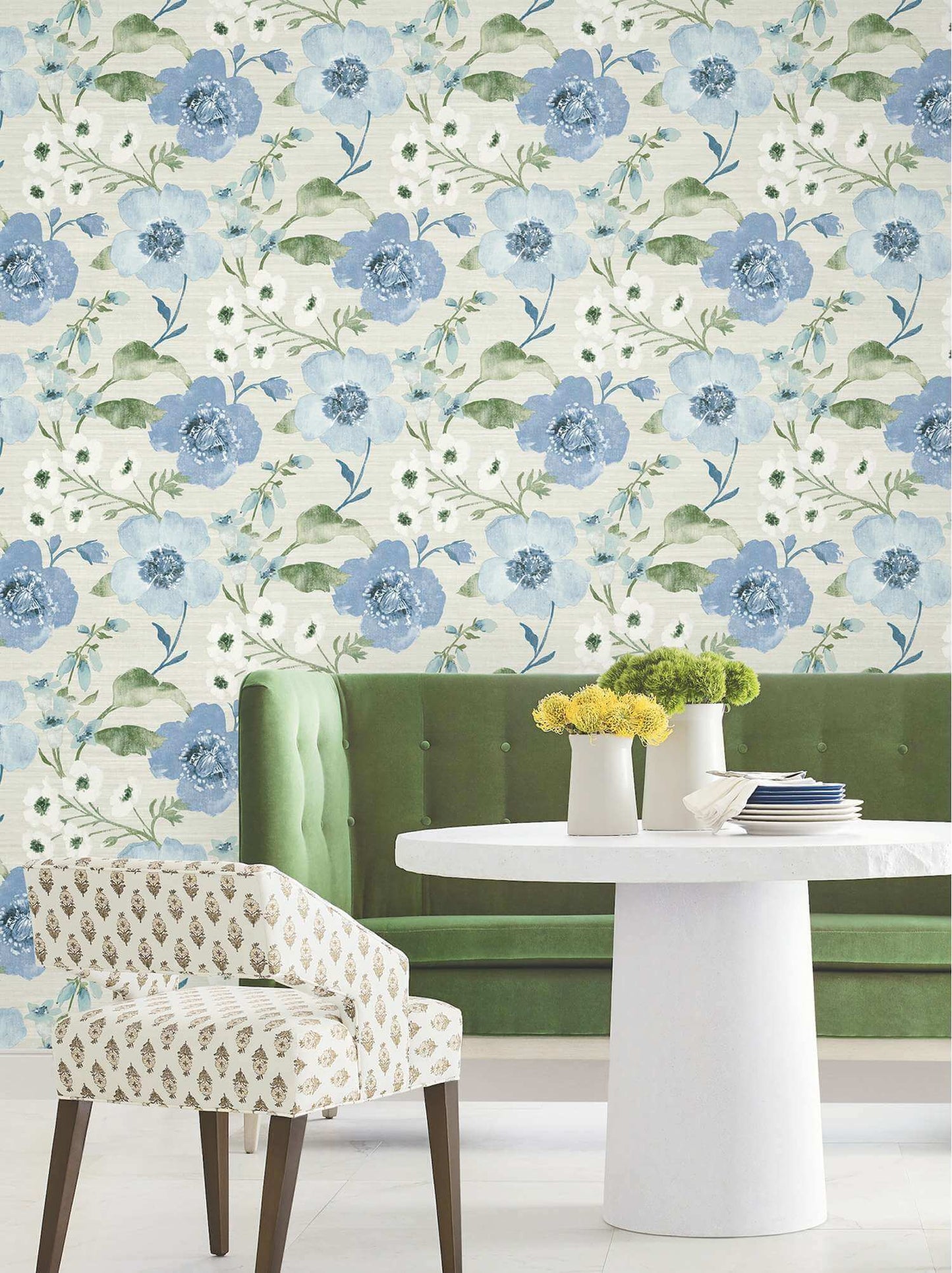 Antonina Vella Layered Luxe Evelyn Wallpaper Sample - Blue