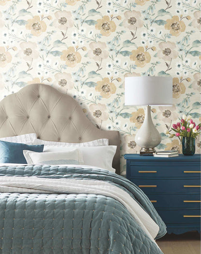 Antonina Vella Layered Luxe Evelyn Wallpaper Sample - Wheat