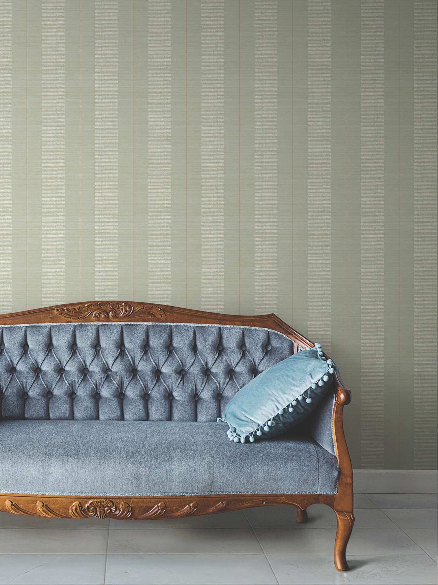 Antonina Vella Layered Luxe Colbert Stripe Wallpaper - Seafoam