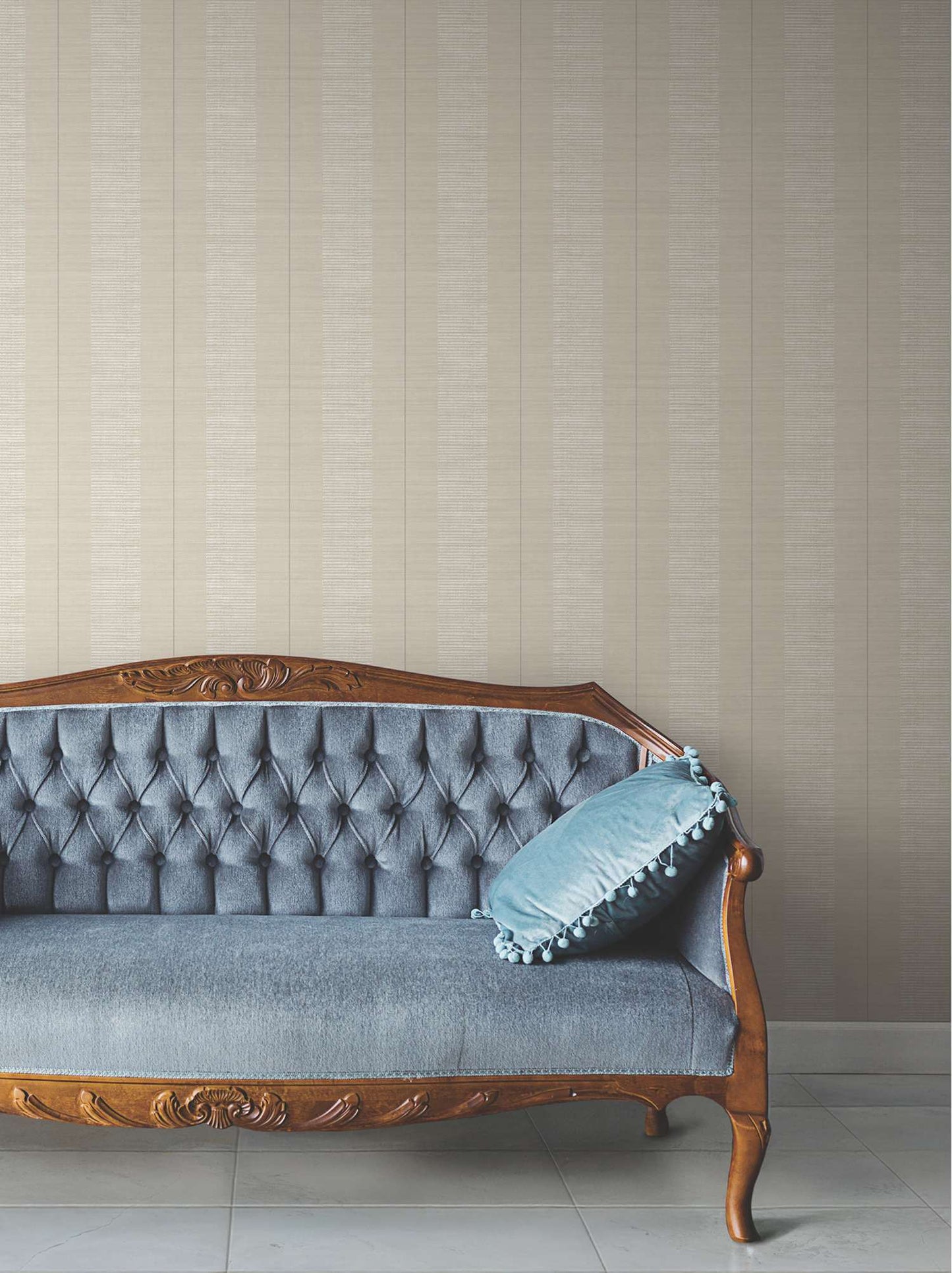 Antonina Vella Layered Luxe Colbert Stripe Wallpaper Sample - Taupe