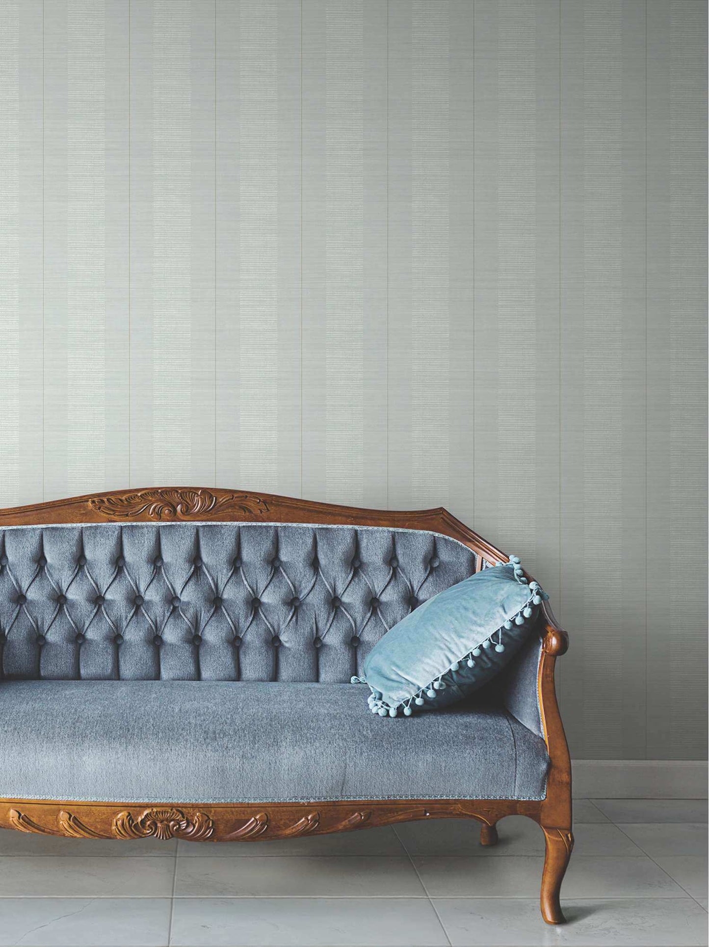 Antonina Vella Layered Luxe Colbert Stripe Wallpaper - Light Blue