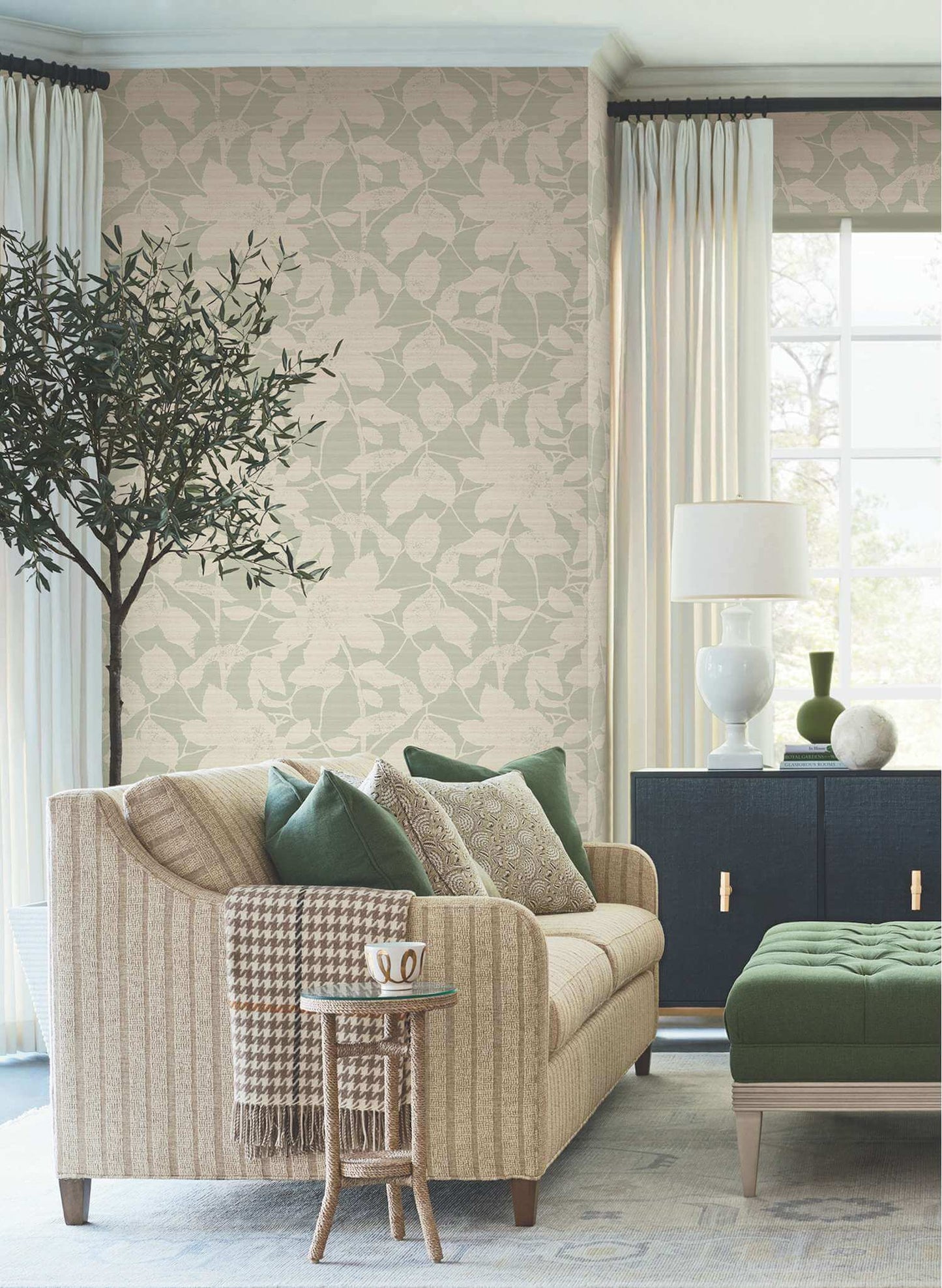 Antonina Vella Layered Luxe Solange Wallpaper - Sage
