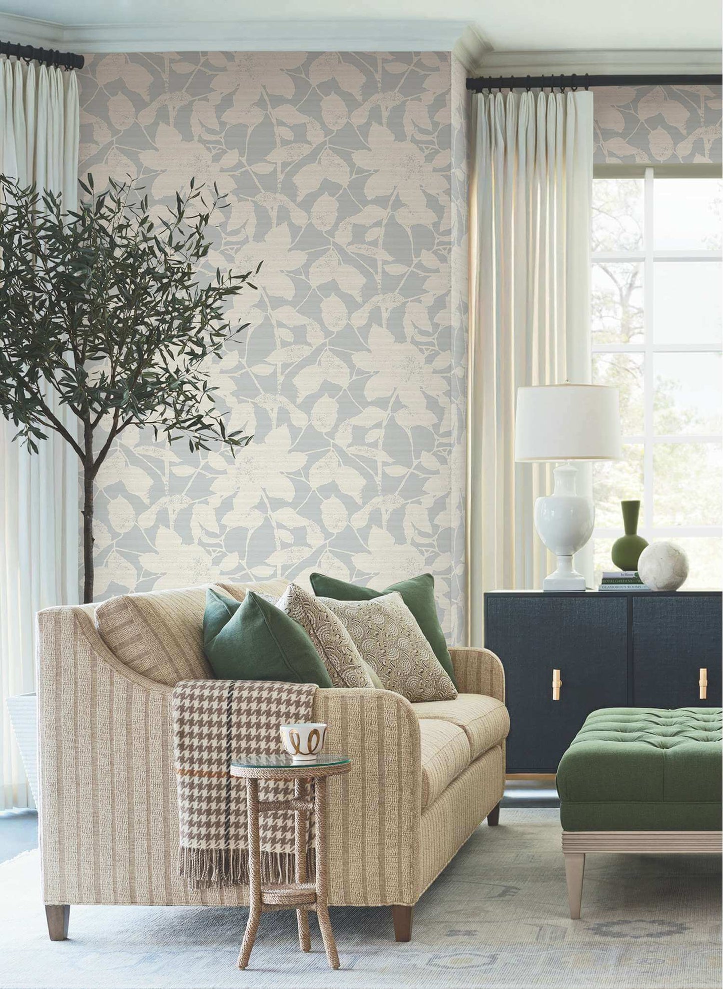Antonina Vella Layered Luxe Solange Wallpaper - Light Blue