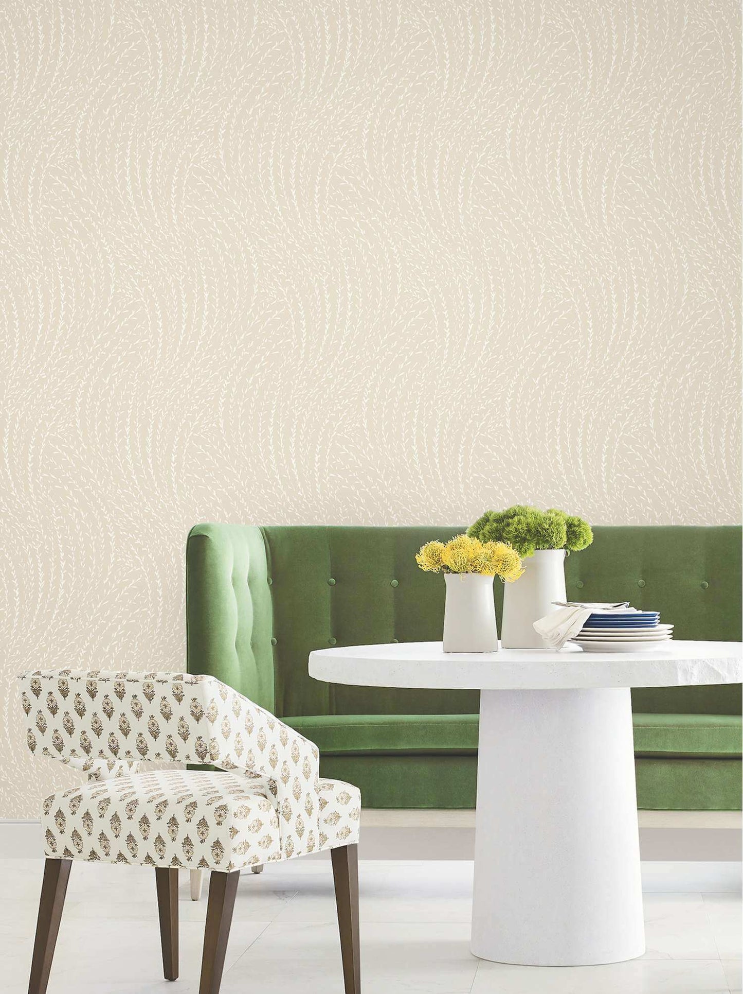 Antonina Vella Layered Luxe Willow Song Wallpaper - Wheat