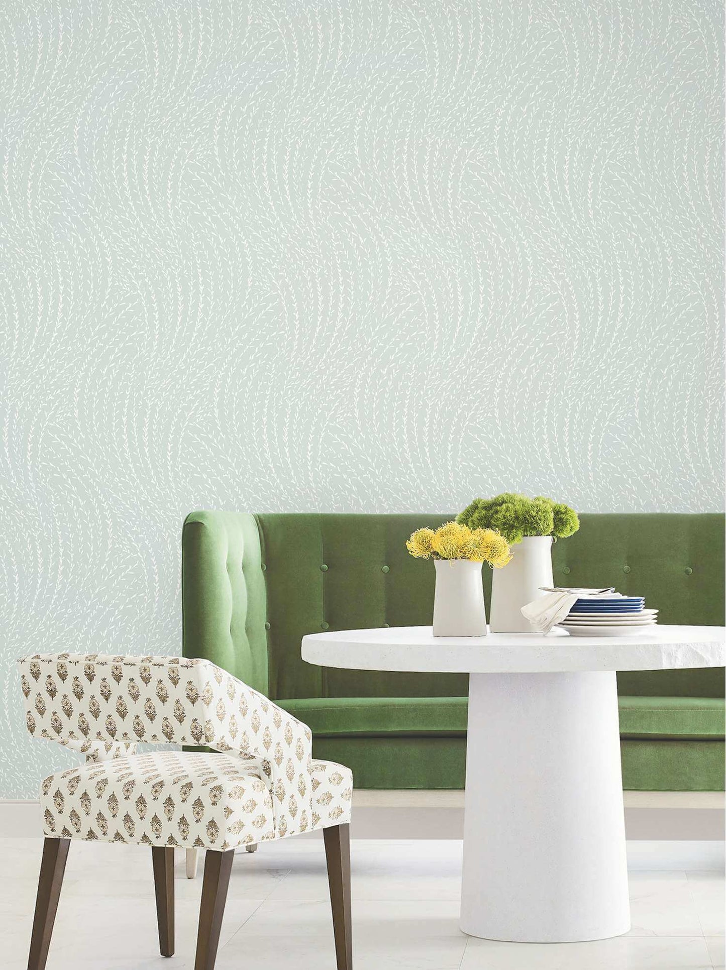 Antonina Vella Layered Luxe Willow Song Wallpaper - Light Blue