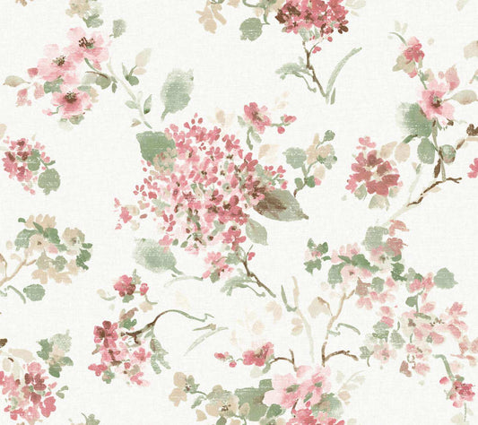 Antonina Vella Layered Luxe Veiled Garden Wallpaper - Pink