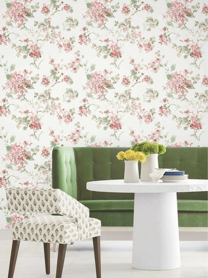 Antonina Vella Layered Luxe Veiled Garden Wallpaper - Pink