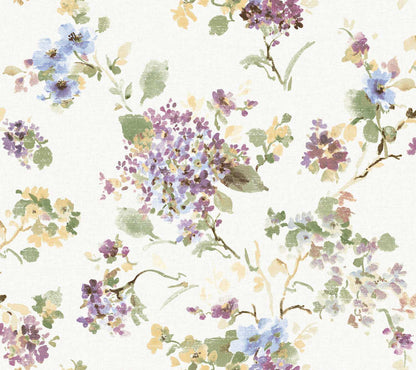Antonina Vella Layered Luxe Veiled Garden Wallpaper - Plum