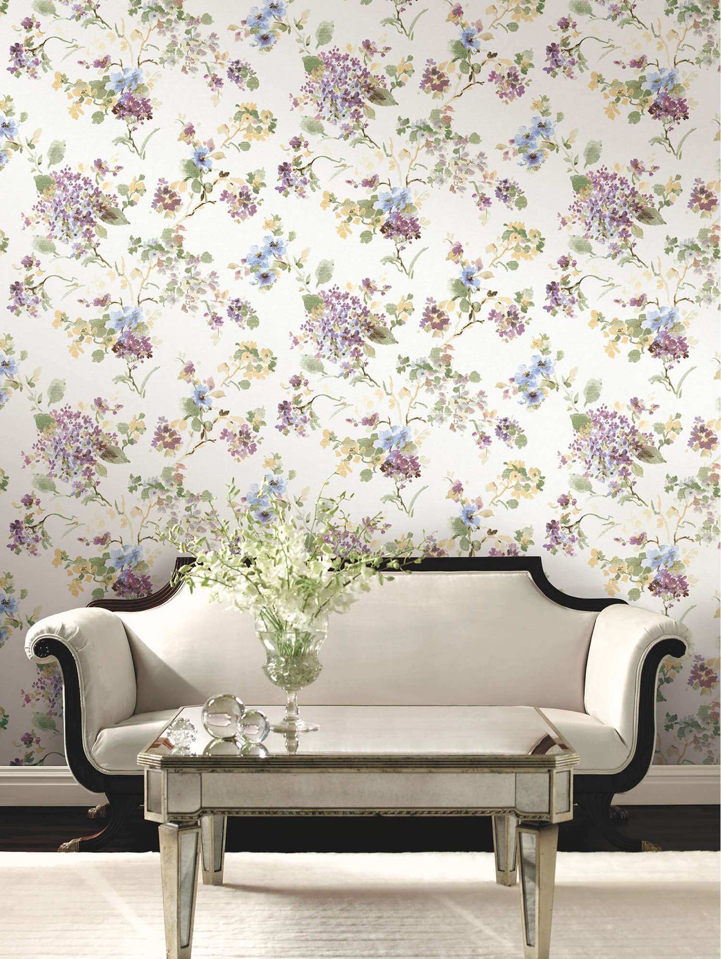 Antonina Vella Layered Luxe Veiled Garden Wallpaper - Plum