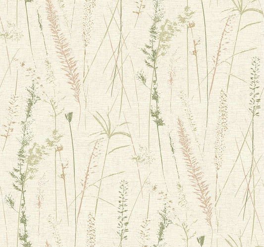Antonina Vella Layered Luxe Meadow Splendor Wallpaper - Salmon