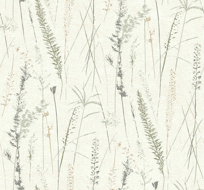 Antonina Vella Layered Luxe Meadow Splendor Wallpaper Sample - Charcoal