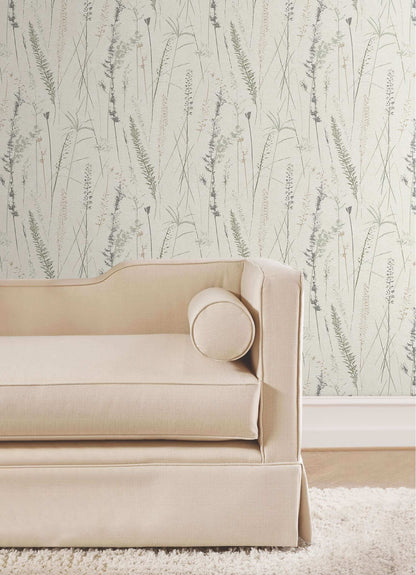 Antonina Vella Layered Luxe Meadow Splendor Wallpaper Sample - Charcoal