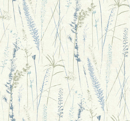 Antonina Vella Layered Luxe Meadow Splendor Wallpaper - Blue