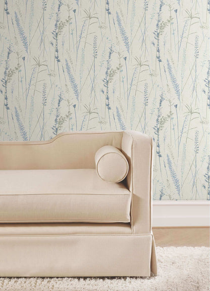 Antonina Vella Layered Luxe Meadow Splendor Wallpaper - Blue