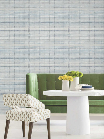 Antonina Vella Layered Luxe Vanishing Point Wallpaper Sample - Blue