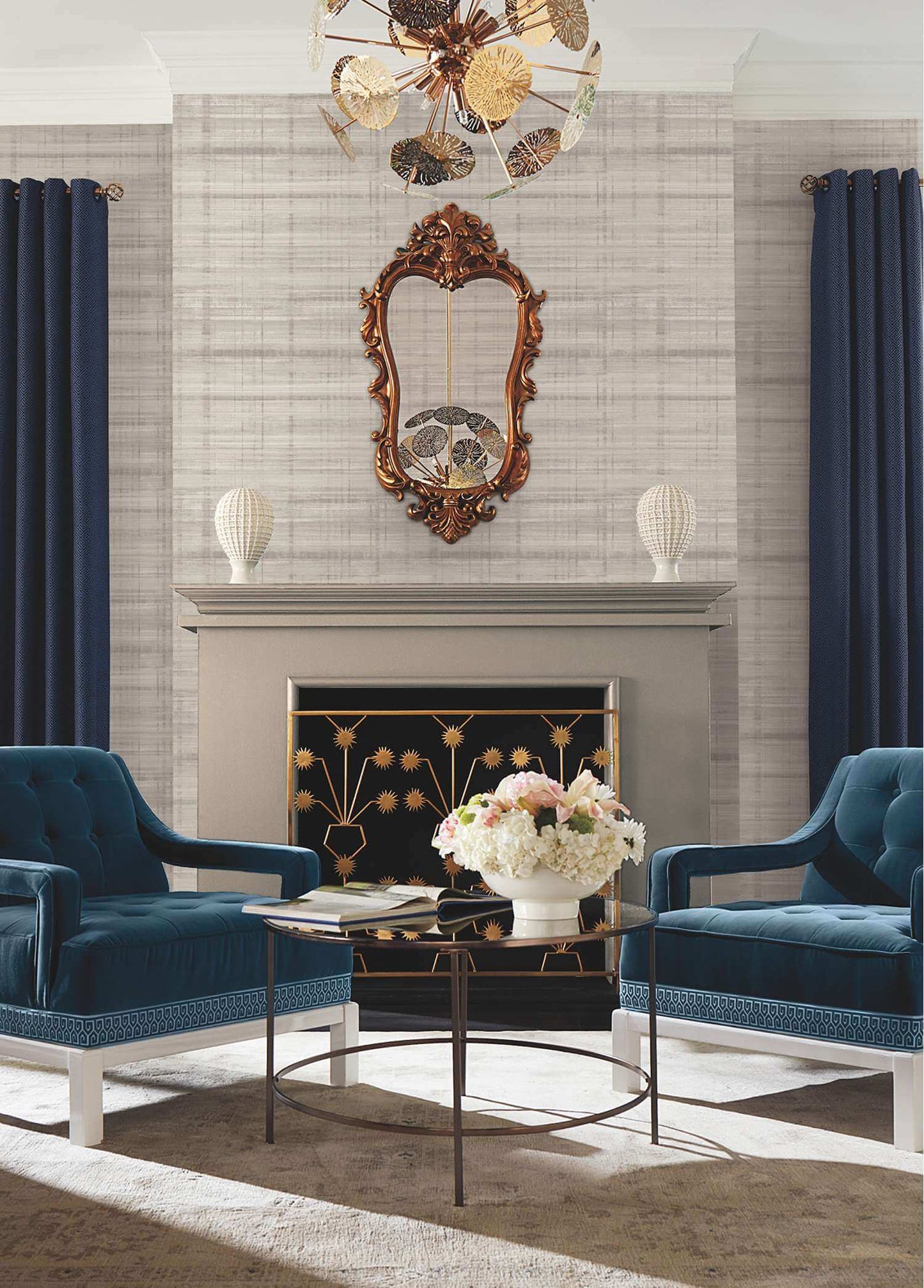 Antonina Vella Layered Luxe Vanishing Point Wallpaper - Gray