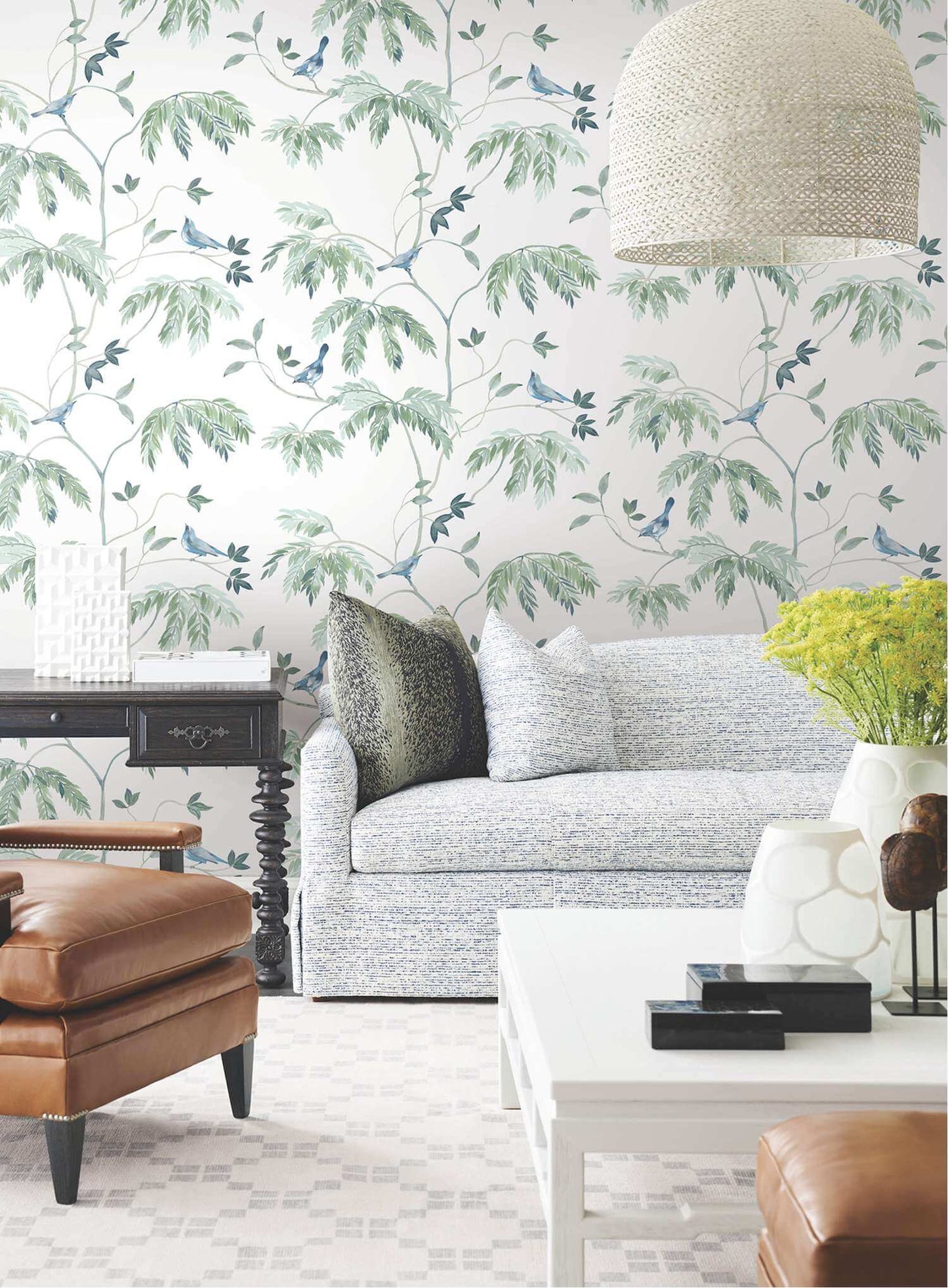 Antonina Vella Layered Luxe Cillian Wallpaper Sample - Blue