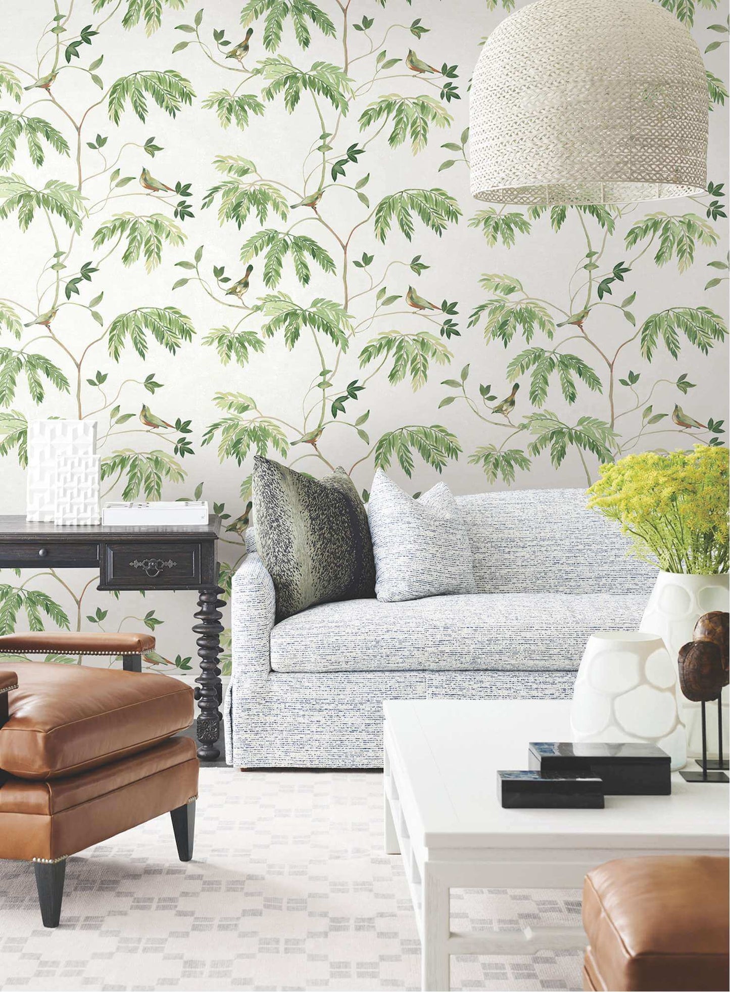 Antonina Vella Layered Luxe Cillian Botanical Wallpaper - Green