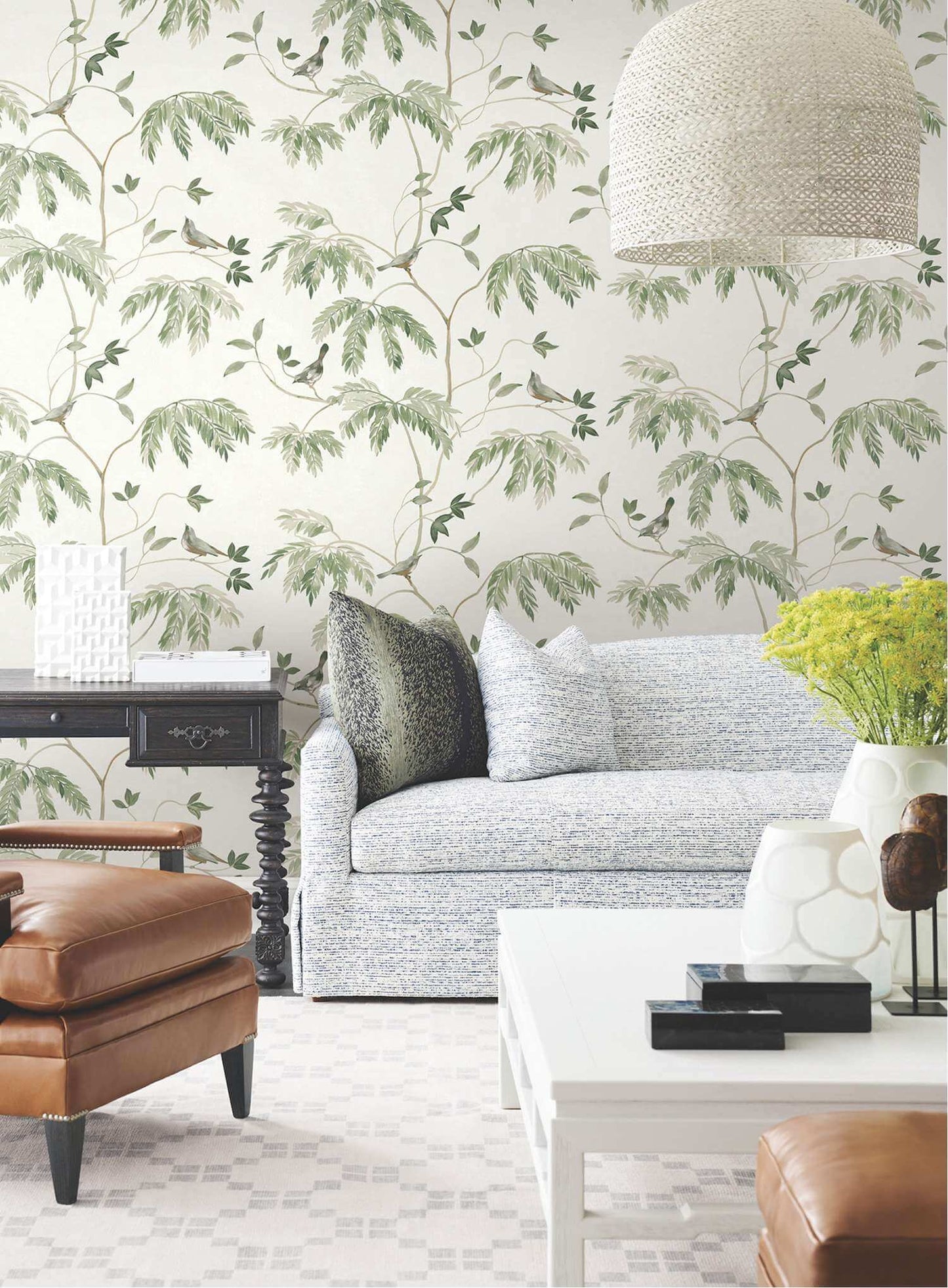 Antonina Vella Layered Luxe Cillian Botanical Wallpaper - Dark Green