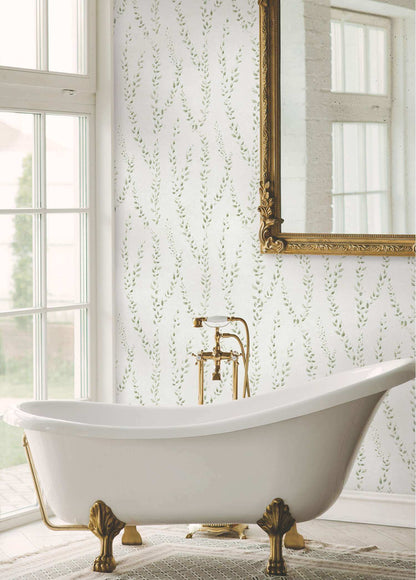 Antonina Vella Layered Luxe Alpenrose Wallpaper Sample - Moss