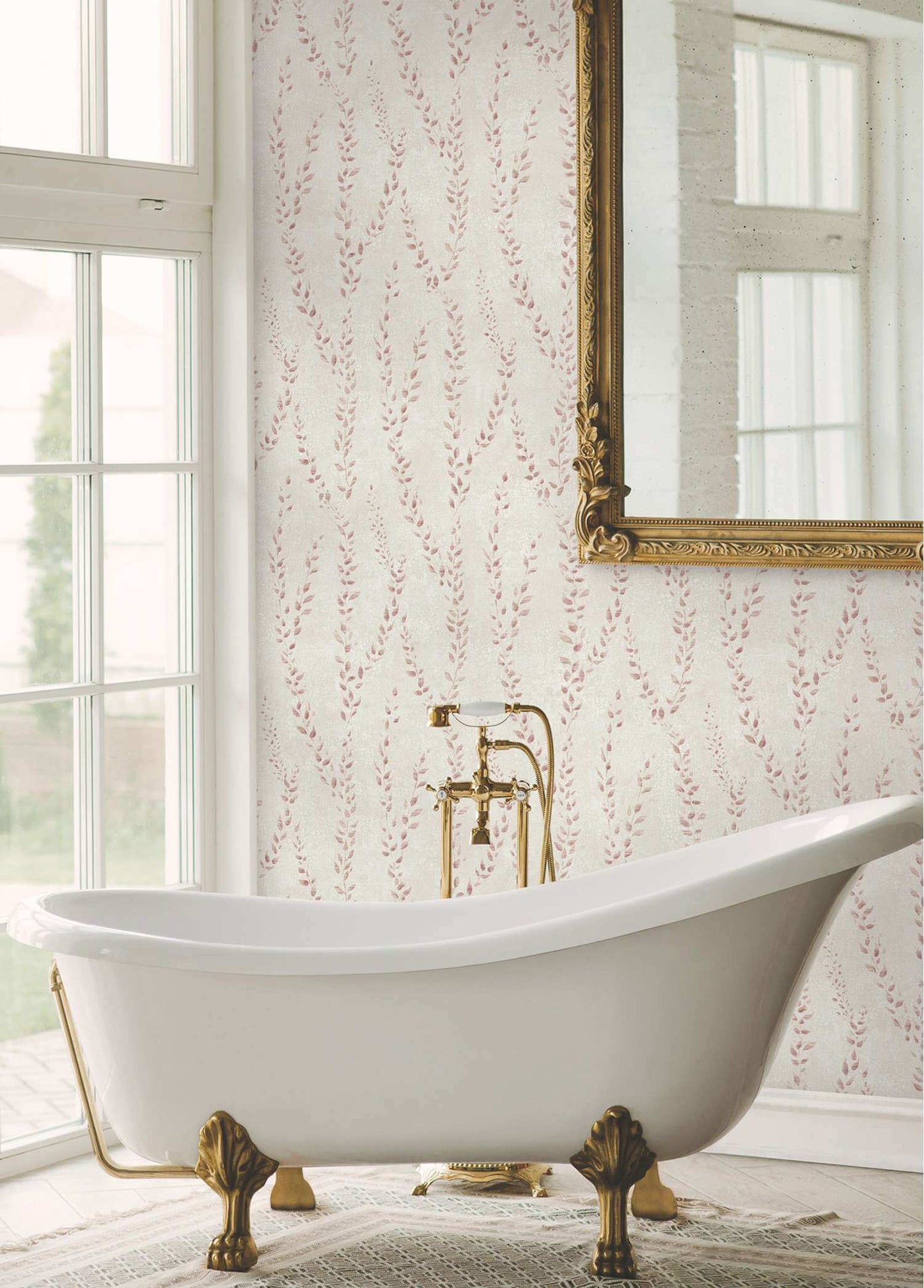 Antonina Vella Layered Luxe Alpenrose Wallpaper - Maroon