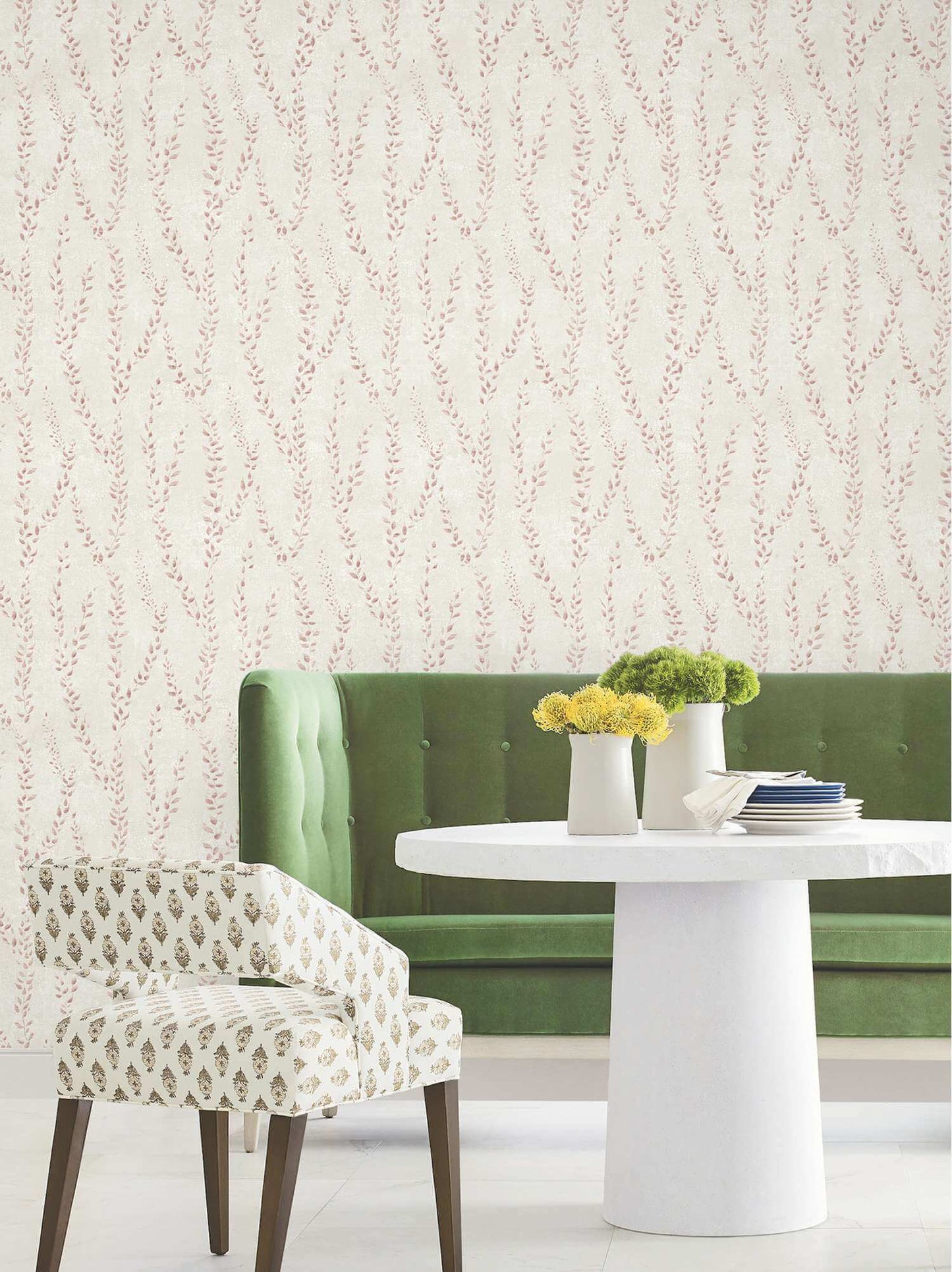 Antonina Vella Layered Luxe Alpenrose Wallpaper - Maroon