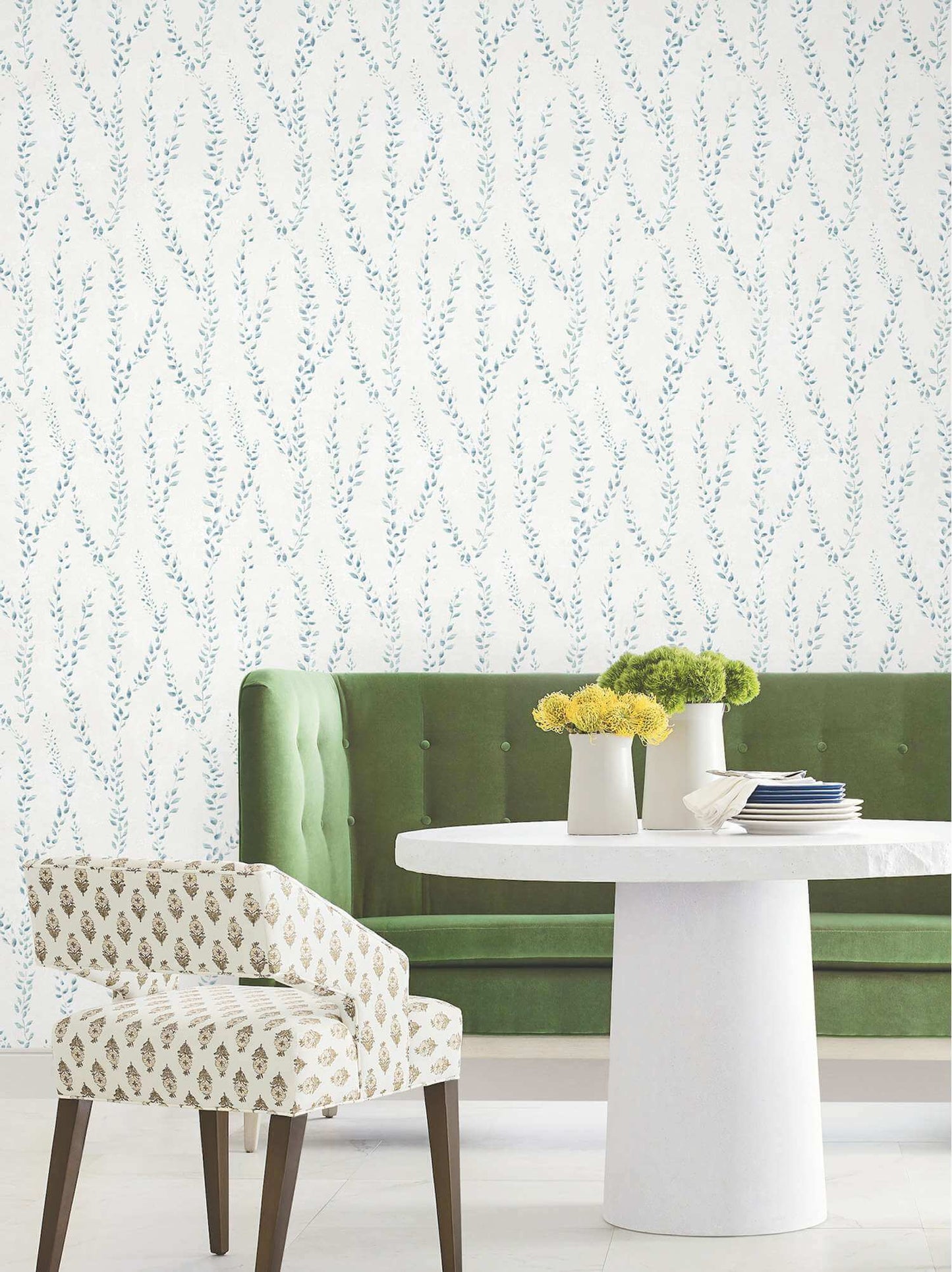 Antonina Vella Layered Luxe Alpenrose Wallpaper Sample - Sapphire