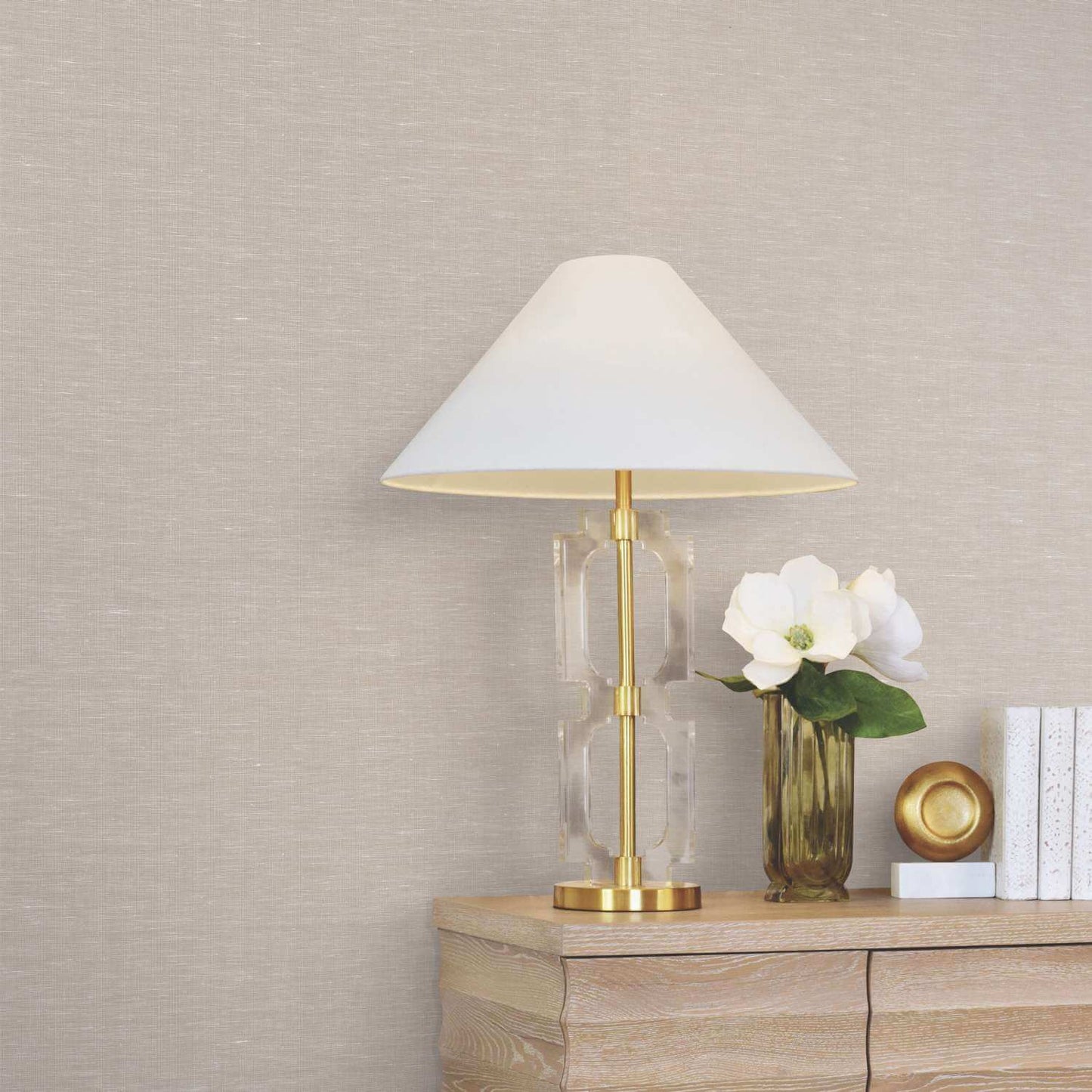 Antonina Vella Layered Luxe Hempfield Weave Wallpaper Sample - Beige