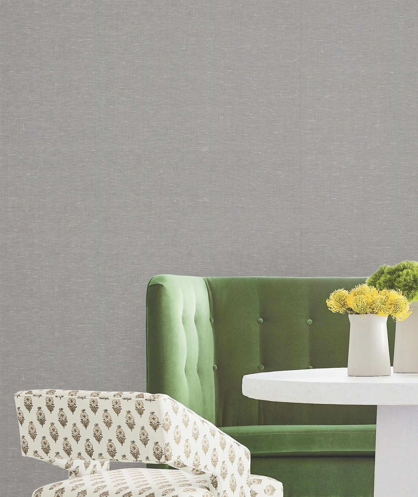 Antonina Vella Layered Luxe Hempfield Weave Wallpaper Sample - Charcoal