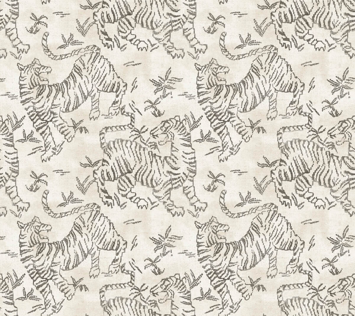 Lemieux et Cie Signature Orly Tigers Wallpaper - White