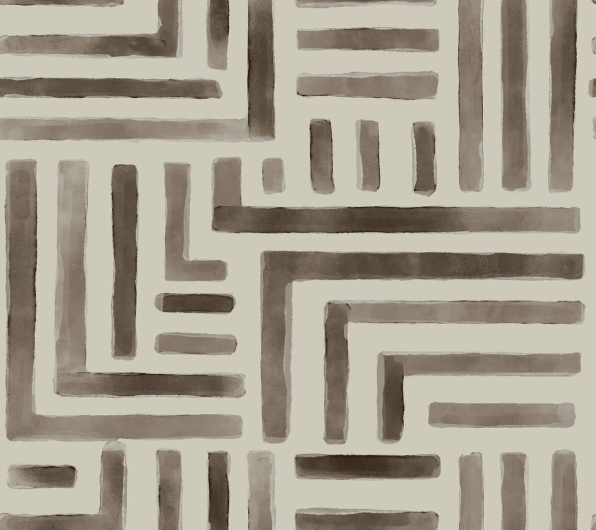 Lemieux et Cie Signature Painterly Labyrinth Wallpaper - Warm Neutral
