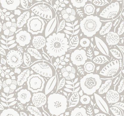 Lemieux et Cie Signature Camille Blossom Wallpaper - Grey