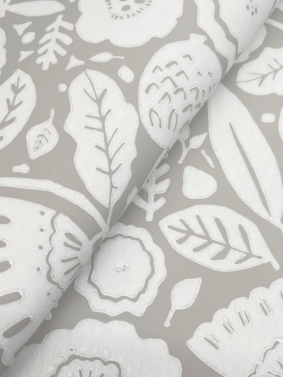 Lemieux et Cie Signature Camille Blossom Wallpaper - Grey