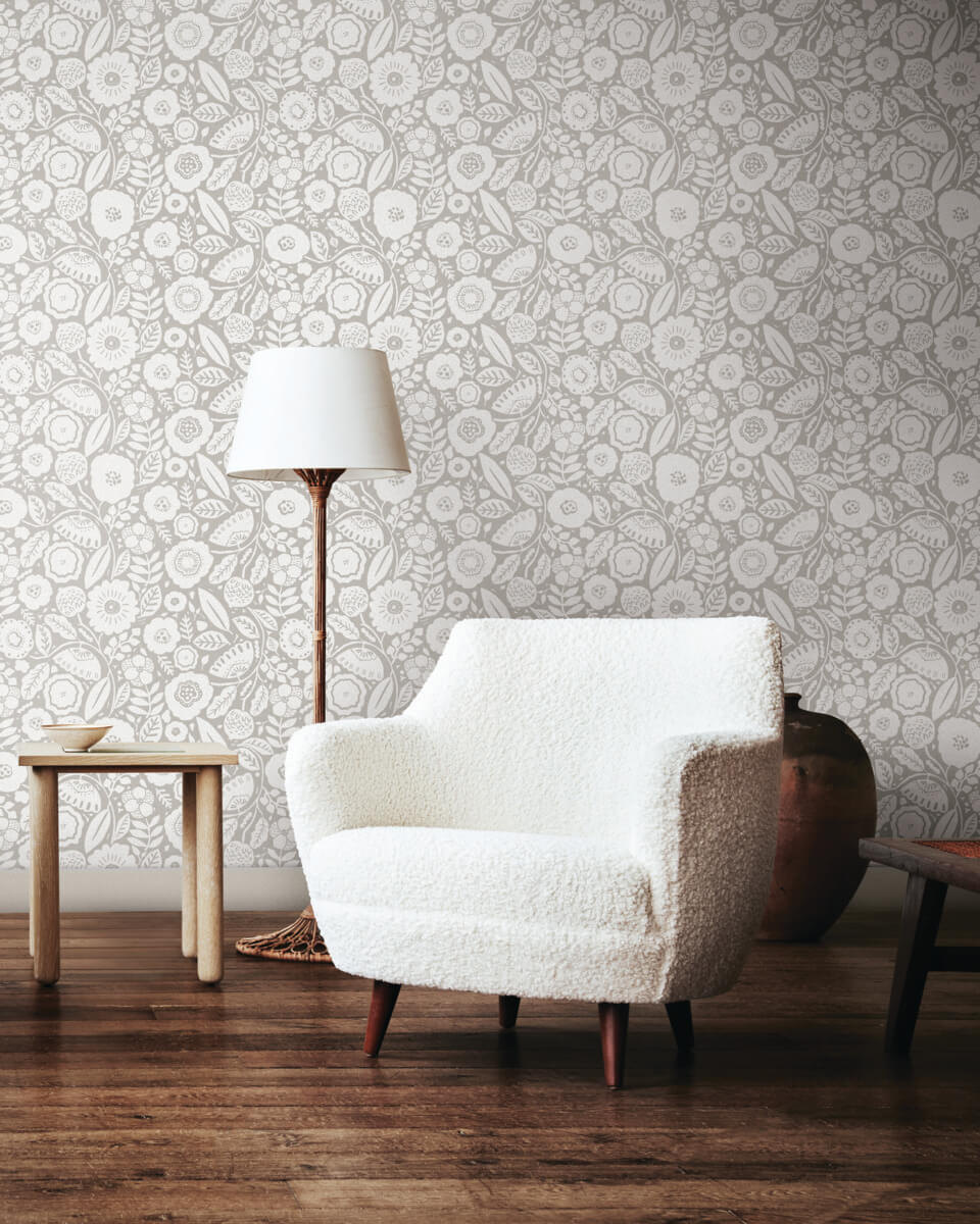 Lemieux et Cie Signature Camille Blossom Wallpaper - Grey