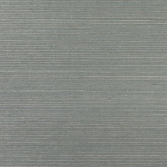 Lillian August Natural Textured Wallcoverings Grasscloth - Metallic Silver & Bluestone