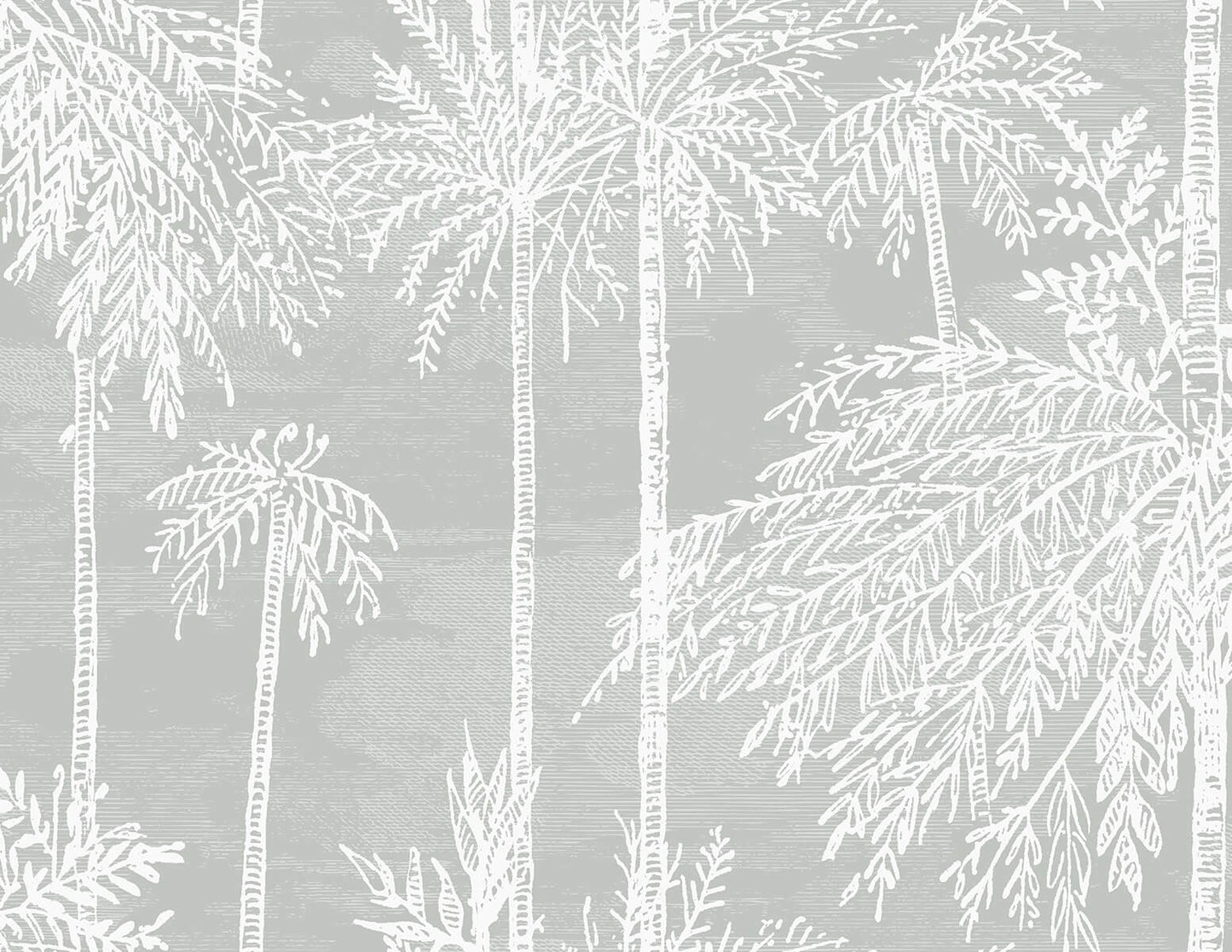 Lillian August Coastal Haven Palm Grove Wallpaper - Misty Grey