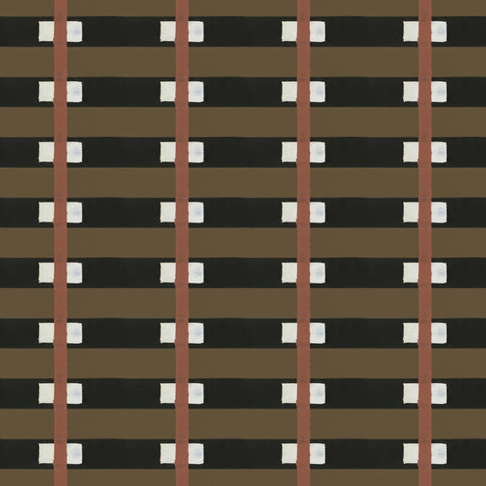 Mitchell Black Blessed Little Bungalow Lowcountry Sweetgrass Wallpaper - Black Brown