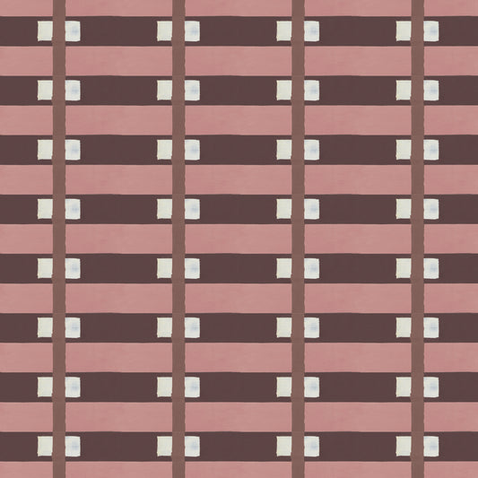 Mitchell Black Blessed Little Bungalow Lowcountry Sweetgrass Wallpaper - Blush Plum