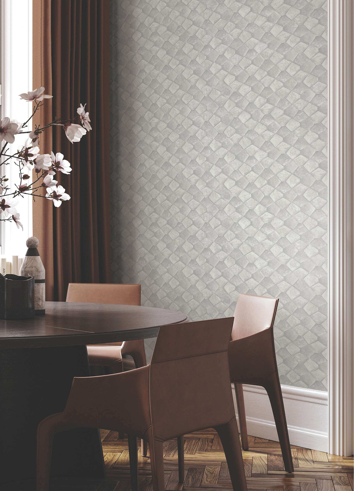 Antonina Vella Opulent Accents Waterford Wallpaper - Grey