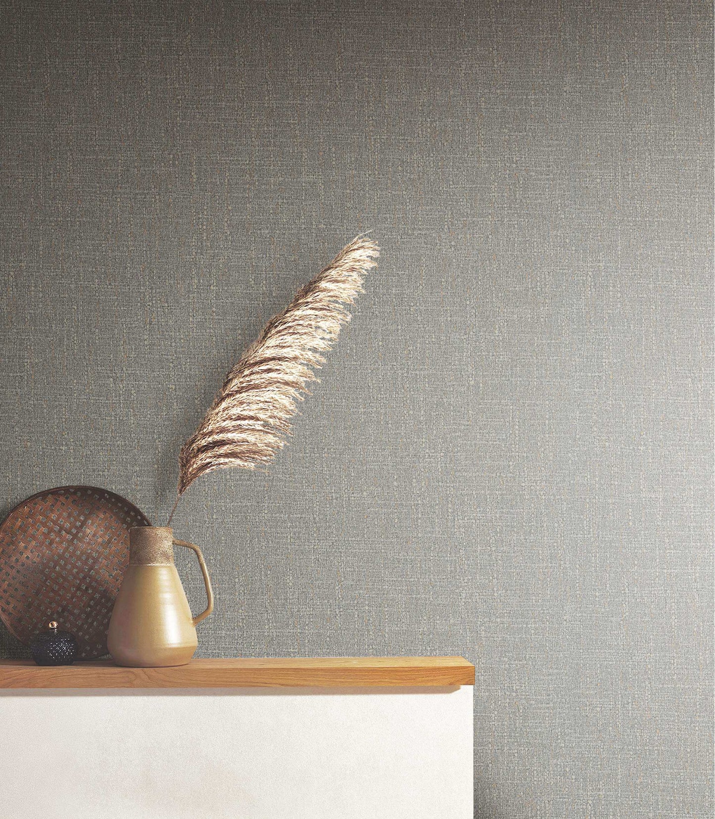 Antonina Vella Opulent Accents Highland Tweed Wallpaper - Dark Grey