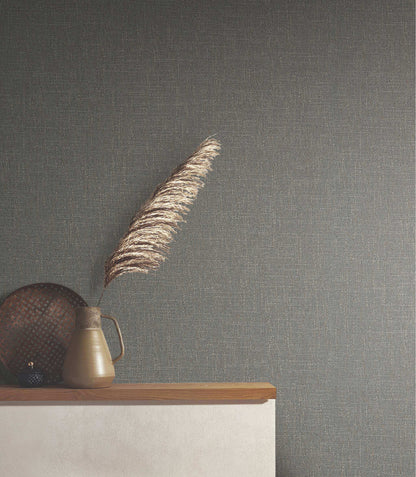Antonina Vella Opulent Accents Highland Tweed Wallpaper - Charcoal