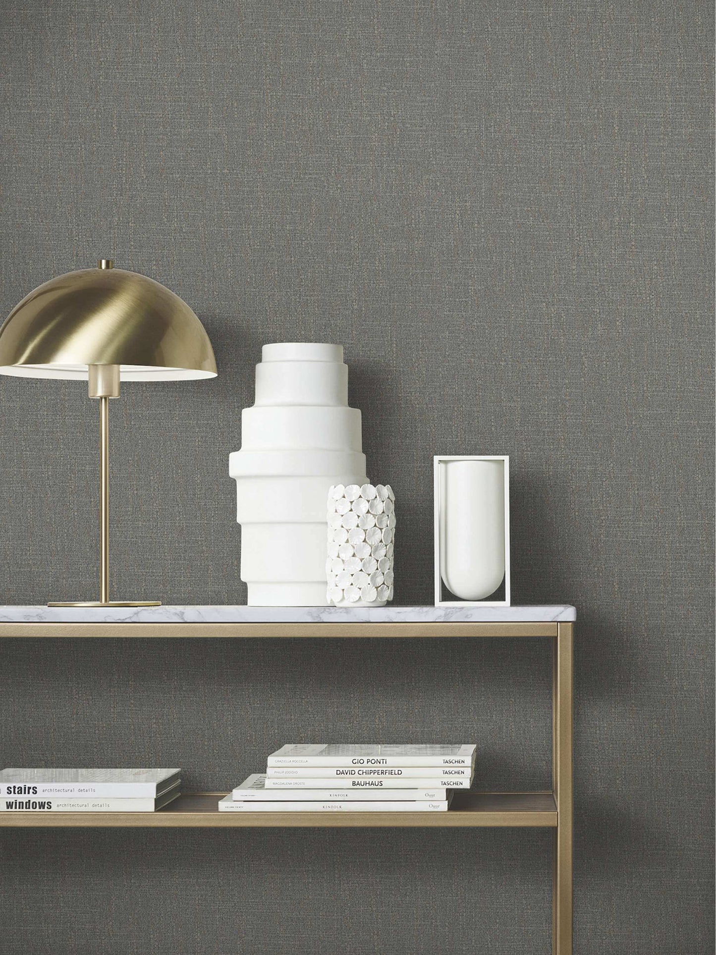 Antonina Vella Opulent Accents Highland Tweed Wallpaper - Charcoal