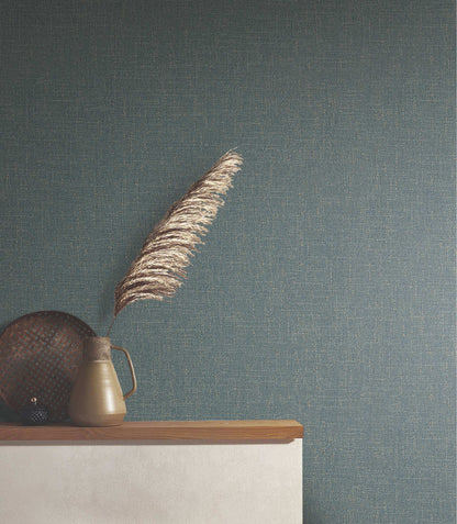 Antonina Vella Opulent Accents Highland Tweed Wallpaper - Dark Blue