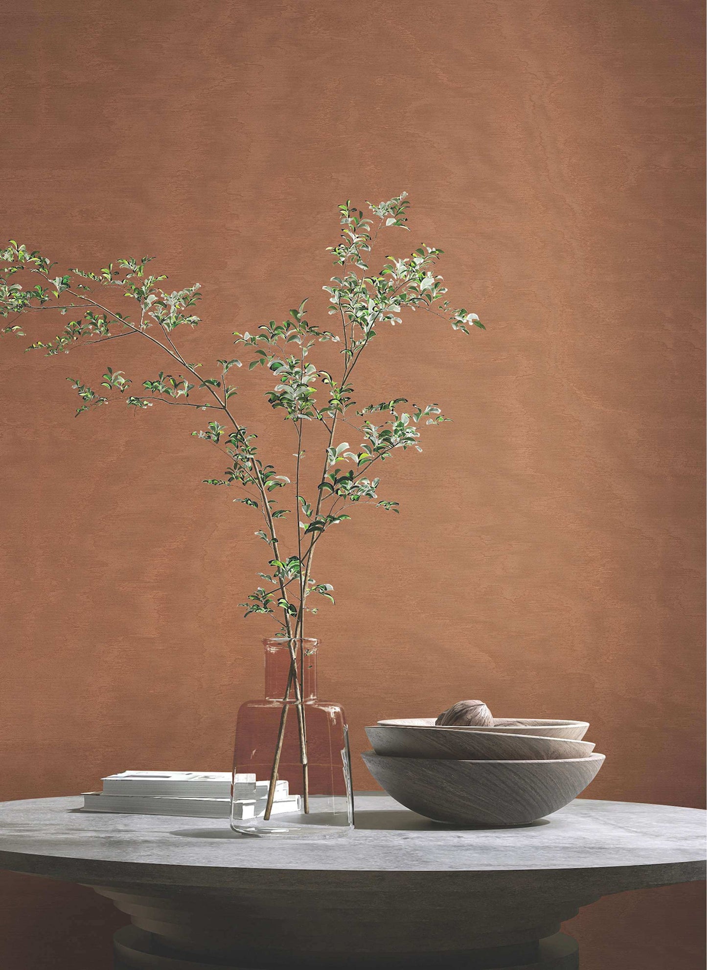 Antonina Vella Opulent Accents Shimmering Moire Wallpaper - Copper