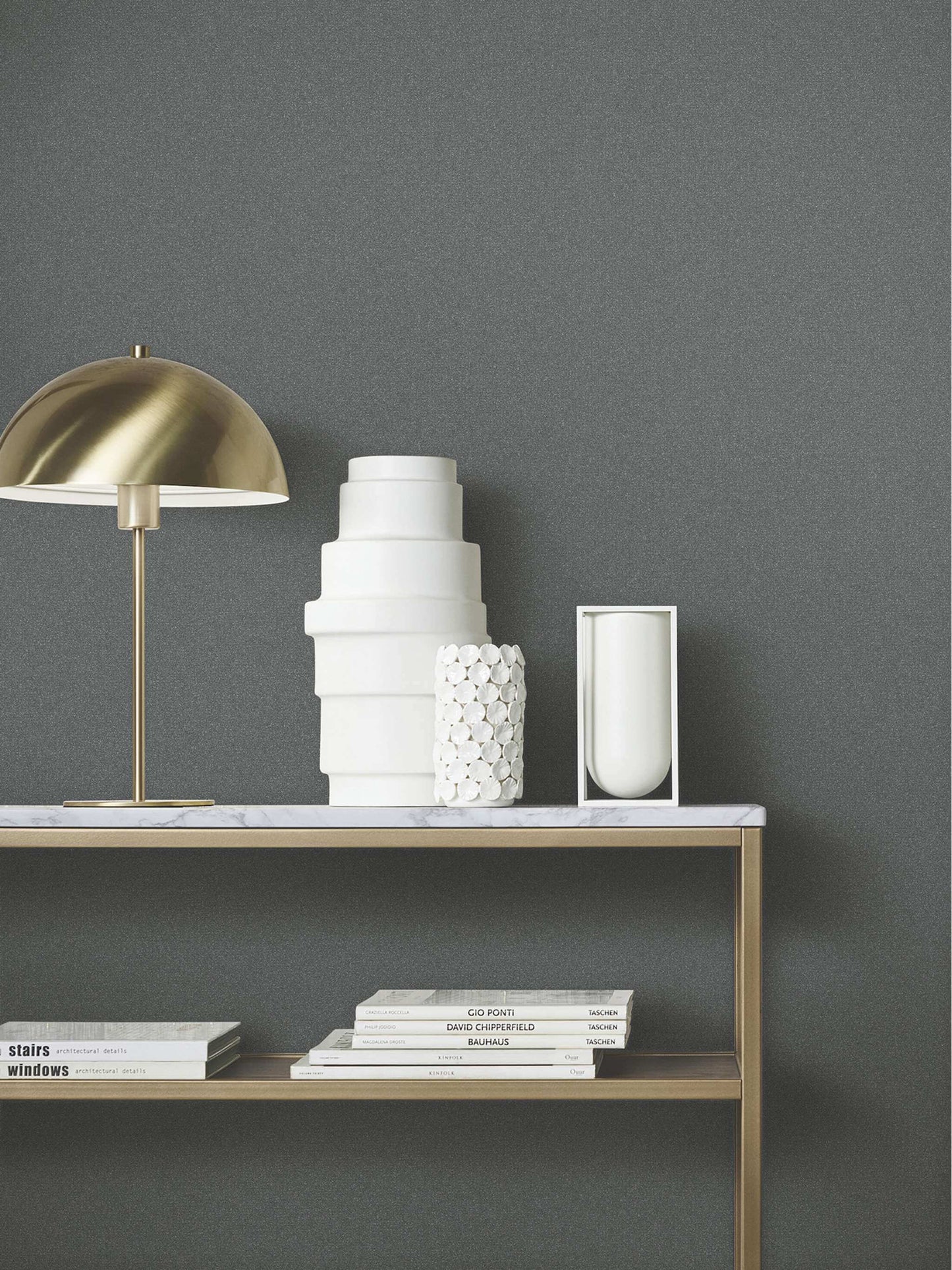 Antonina Vella Opulent Accents Glistening Quartz Wallpaper - Charcoal