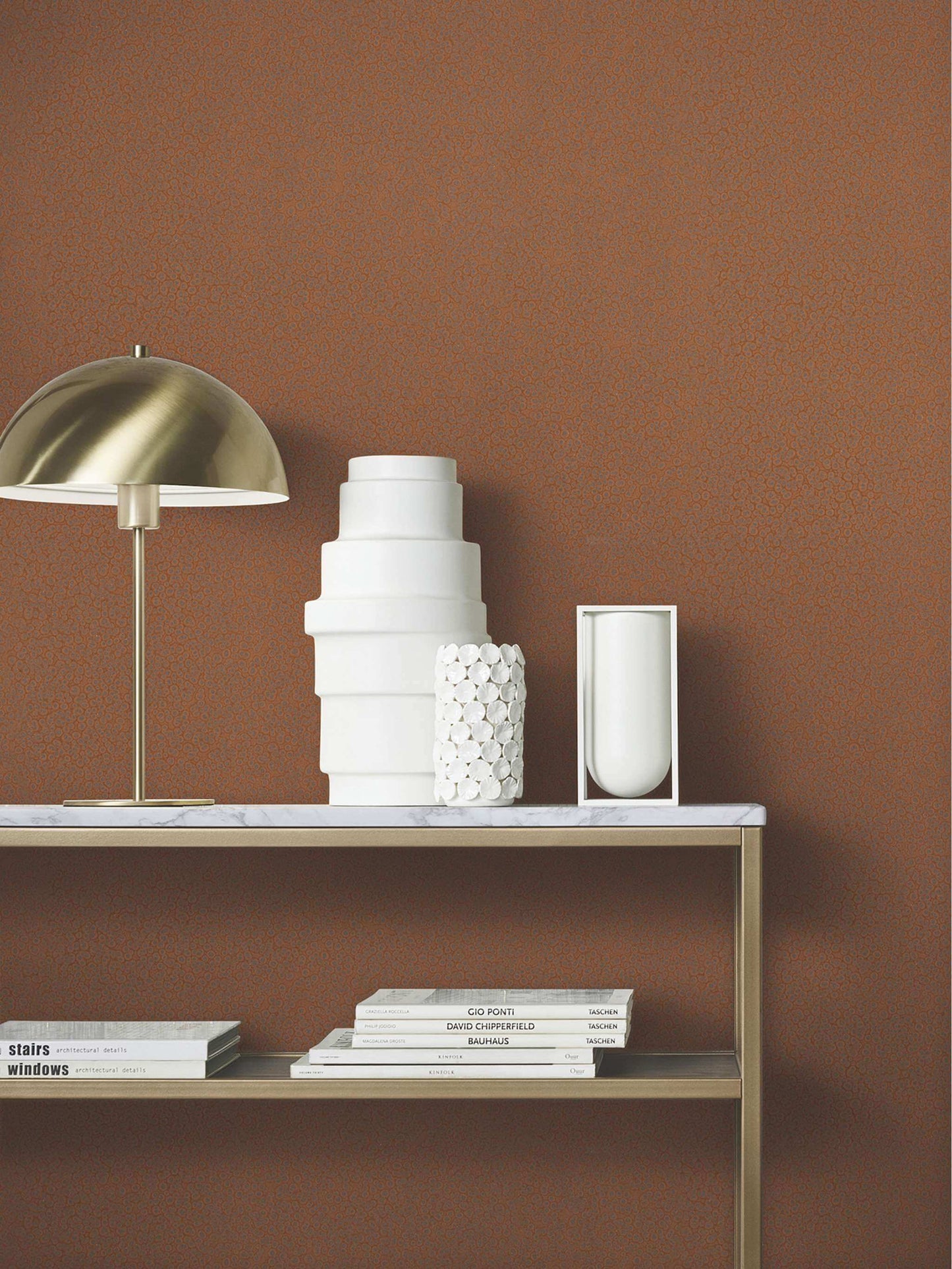 Antonina Vella Opulent Accents Hudson Wallpaper - Copper