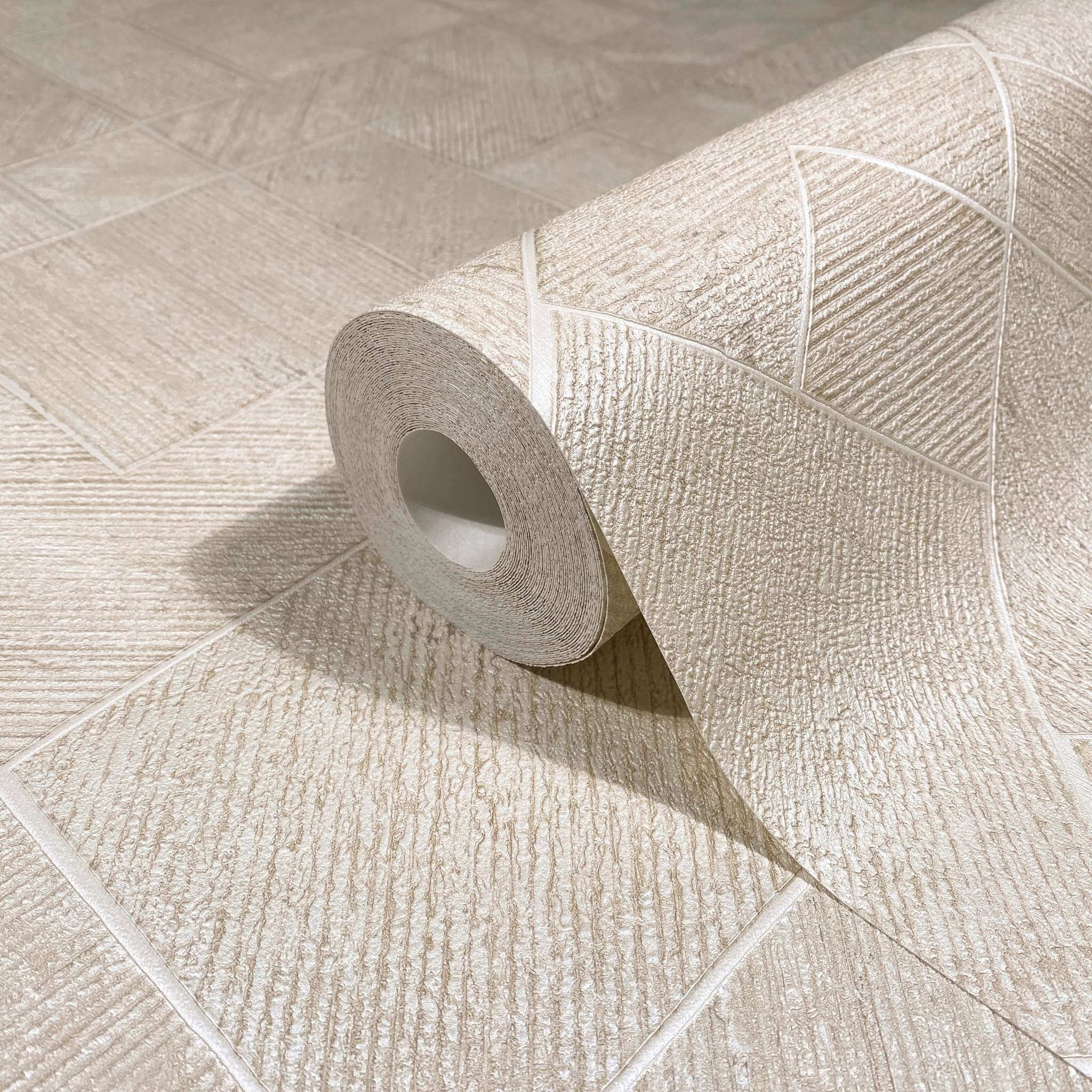 【euw】nuance quilting tulle outer / beige MA35509 Antonina Vella Opulent Accents Marquetry Tile Wallpaper